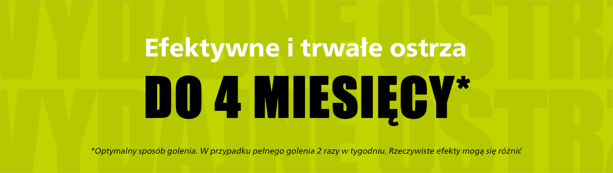 Grafika wskazuje, że ostrze OneBlade 360 może być używane nawet przez 4 miesiące